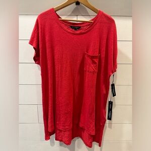 Liverpool Women’s Scoopneck Cap Sleeve Dolman Red Tee- size Large